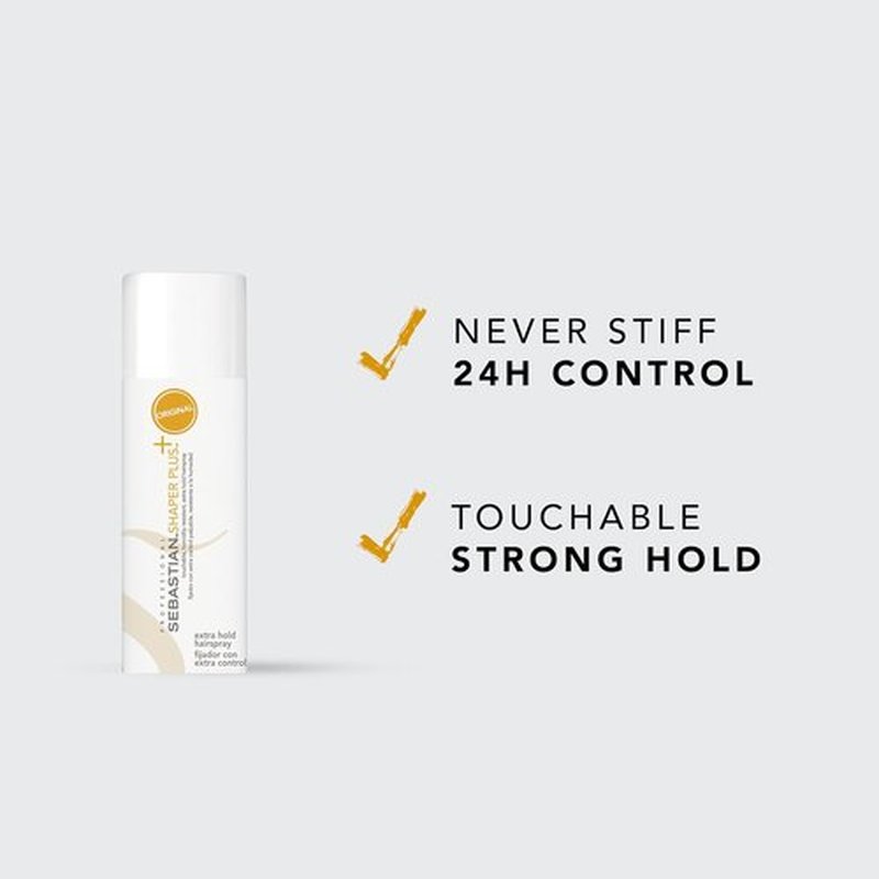 Sebastian Professional Shaper Plus Hairspray - Touchable, Humidity Resistant Extra Hold | 24-Hour Control for All Hair Types