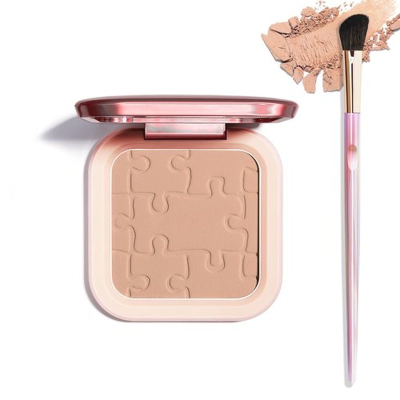 LSxia Cream Contour Powder Palette Kit with Brush & Mirror, Matte Bronzer Cool Toned Contour Powder Palette for Face Sculpting Makeup (#C02 Soft Brown)