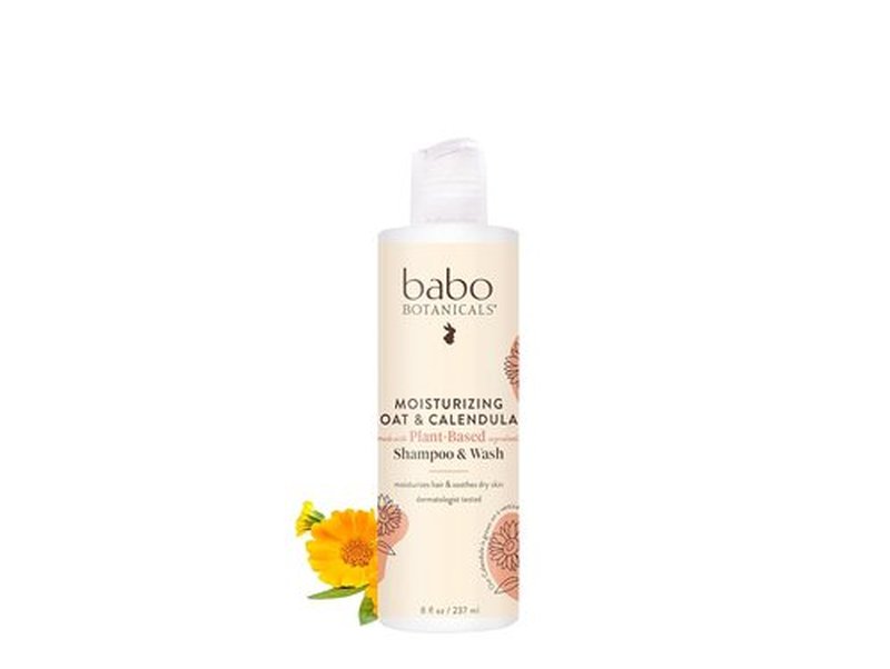 Babo Botanicals 2-in-1 Moisturizing Oat & Calendula Shampoo | Gentle Cleanser for Sensitive Skin – Vegan & Family-Safe