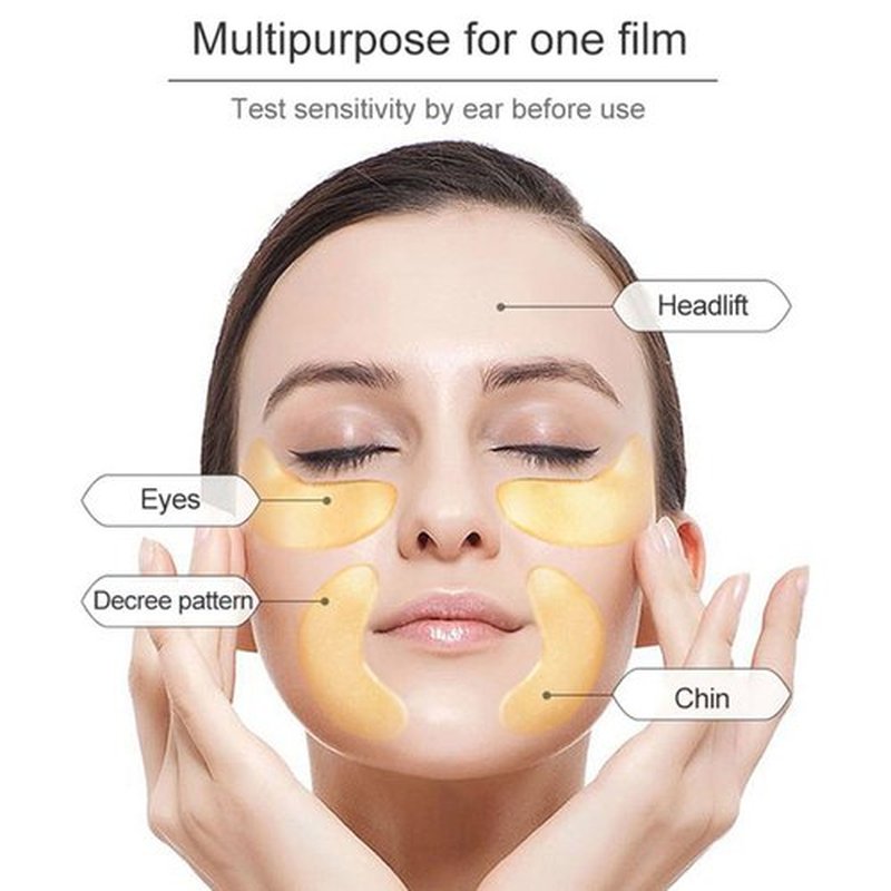 Blopuivo 32 Pairs Eye Masks & Lip Mask, 24K Collagen Under Eye Patches for Dark Circles and Puffy Eyes, Reduce Lip Wrinkles, Anti Chapped & Remove Lip Dead Skin, Nourishes the Lip & Eye Skin (Gold)