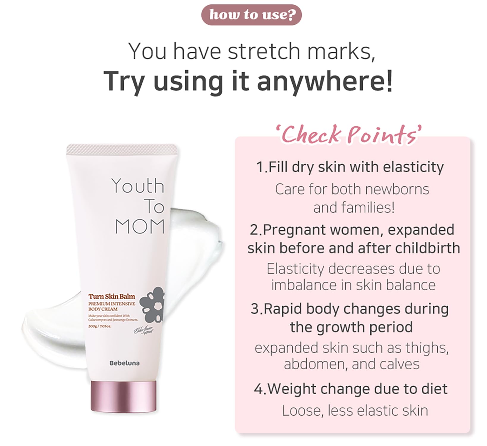 BEBELUNA Turn Skin Balm, Pregnancy Stretch Mark Cream, Maternity Belly Balm, Safe Skincare for Pregnant Women, Organic Prenatal Moisturizer, 7.05 oz (200g)