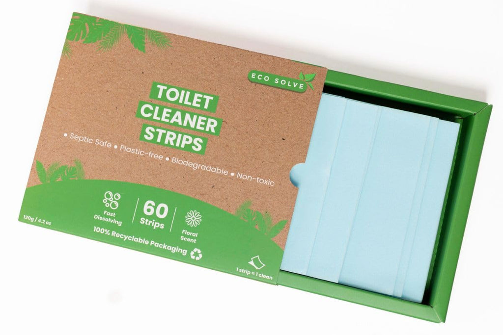 Natural Toilet Bowl Cleaner Strips, Eco-friendly, Non-toxic, Septic Safe, Removes Odors & Stains, Plastic-free, Natural Toilet Bowl Cleaner for Quick and Easy Cleaning, Toilet Fresheners (60 count)