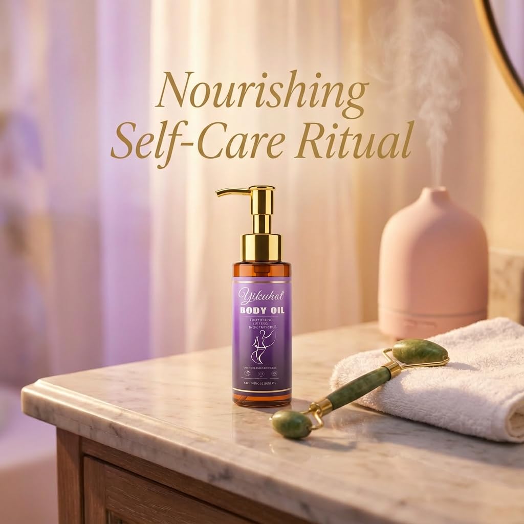 Yikuhot Body Firming Oil with Natural Ingredients & Vitamin E, Lightweight Body Oil for Women Post, Shower Nourishing & Firming (Chamomile)