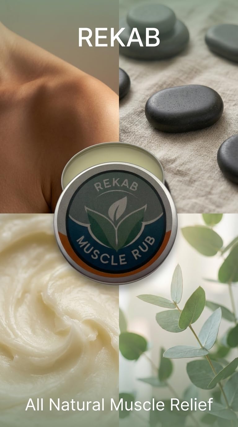 REKAB MUSCLE RUB, Neuropathy Cream, Arthritis Reliever, Knee Relief Balm for Adults, Natural Soothing Formula for Arthritis Sufferers, Joint Relief Cream, Total Relief, Joint & Muscle Therapy