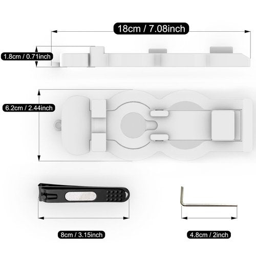 One-Handed Nail Clippers for Elderly or People with a Limb Difference or One-Sided Weakness, Such as Stroke Survivors to Cut Nails Independently (White)