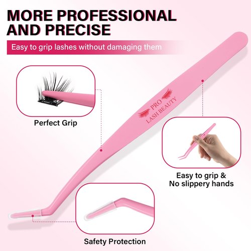 Lash Applicator Tool DIY Eyelash Extension Tweezers Kit Eyelash Applicator Tool (3 pcs)