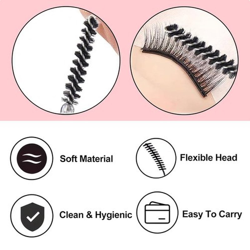 Skiennix Mini Spoolies for Eyelash Extensions - 100 Disposable Micro Brushes for Lash Techs