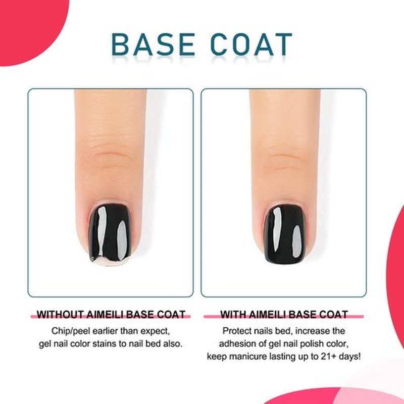 AIMEILI Hema Free Gel Nail Polish, Cruelty Free, Vegan, No Wipe Top Coat, No Wipe Matte Top Coat, Base Coat and Builder Base for Nails Gel Set