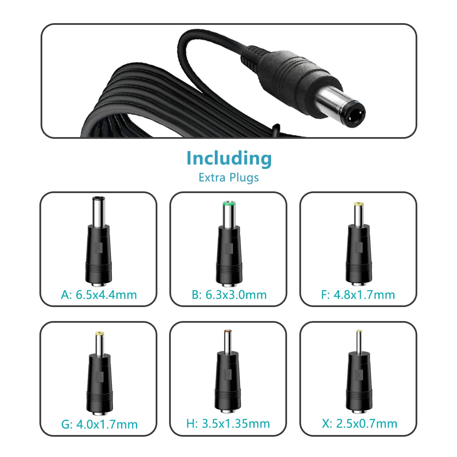 DC 15V 1A Adapter Charger Charging Cable Cord for Peak 450A 500A 600A 800A 1000A Auto Battery Booster Jump Starter, Compatible Beatit,Tacklife,Gooloo & More Portable Car Jump Starter