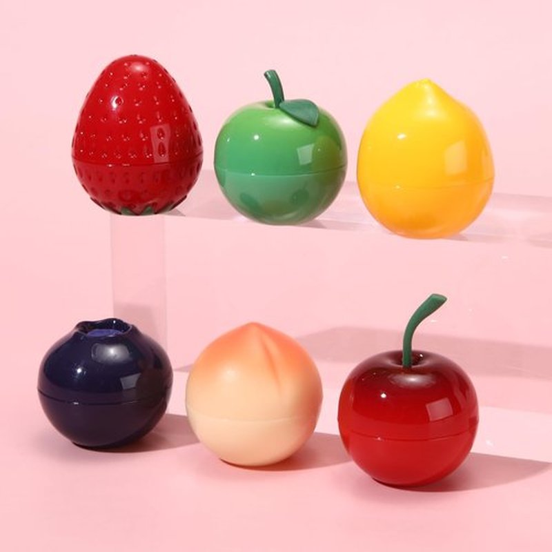 6 PCS Mini Bee Lip Balm Lip Mask Fruit Pot,Strawberry Lip Balm for Teens Girls 8-12,Peach,Cherry Moisturizing Lip Sleeping Mask Overnight Lip Treatment,Color lip Balm Gifts Set,Easter Basket Stuffers
