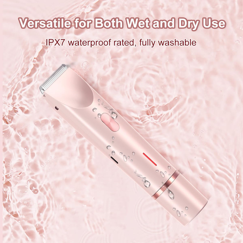 Cqxfsgr 2-in-1 Bikini Trimmer for Women, IPX7 Waterproof Electric Razor