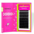 TDANCE Cashmere Lash Extensions Super Matte Black Volume Lash Extension C CC D DD B J L Curl 0.03-0.2mm Thickness Classic Lash Extensions Eyelash Extensions Professional Salon Use(0.1-DD,8-15mm)