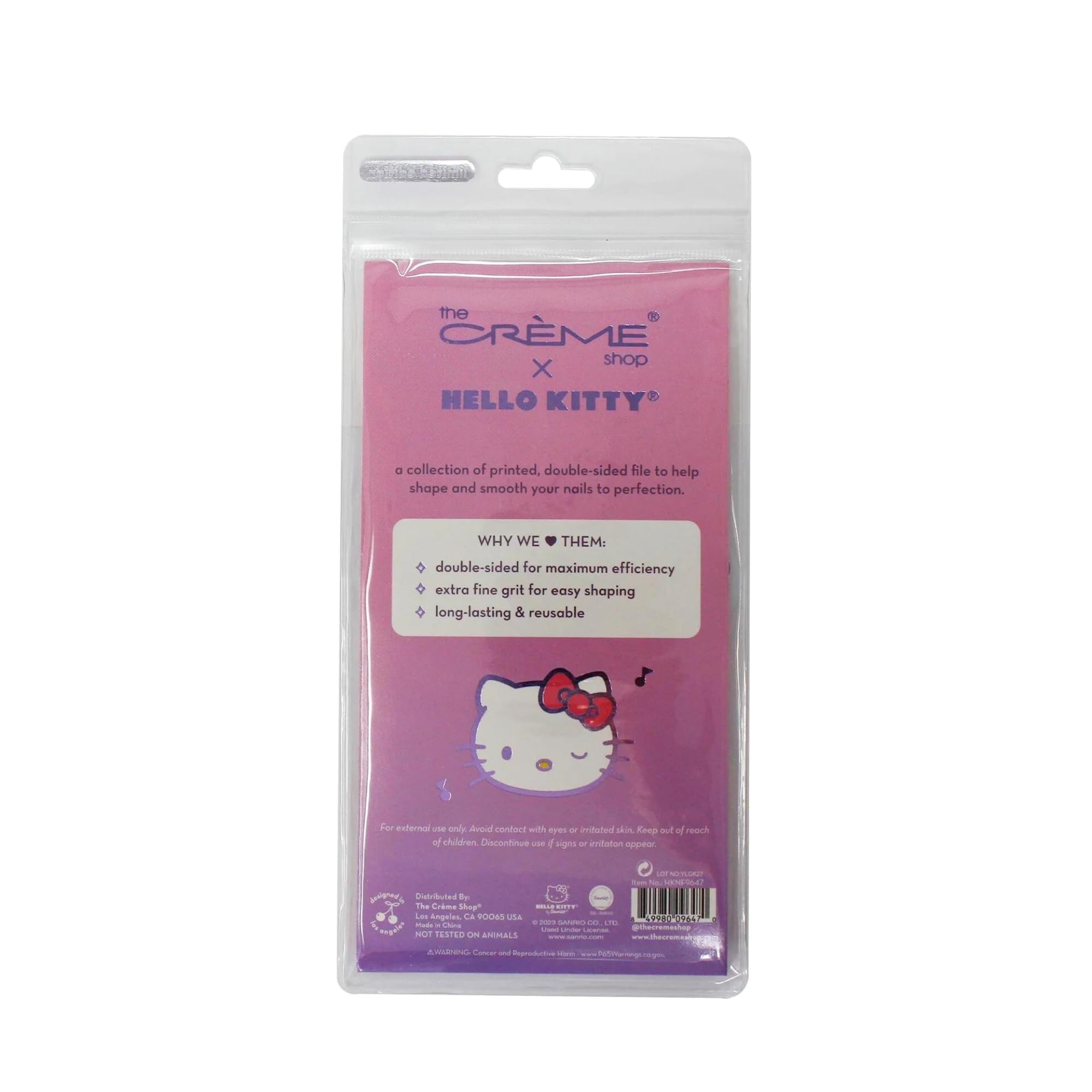 The Crème Shop X Hello Kitty Smooth Perfection Nail Files Nail Files for Natural Nails, Nail Tools (Set of 3)