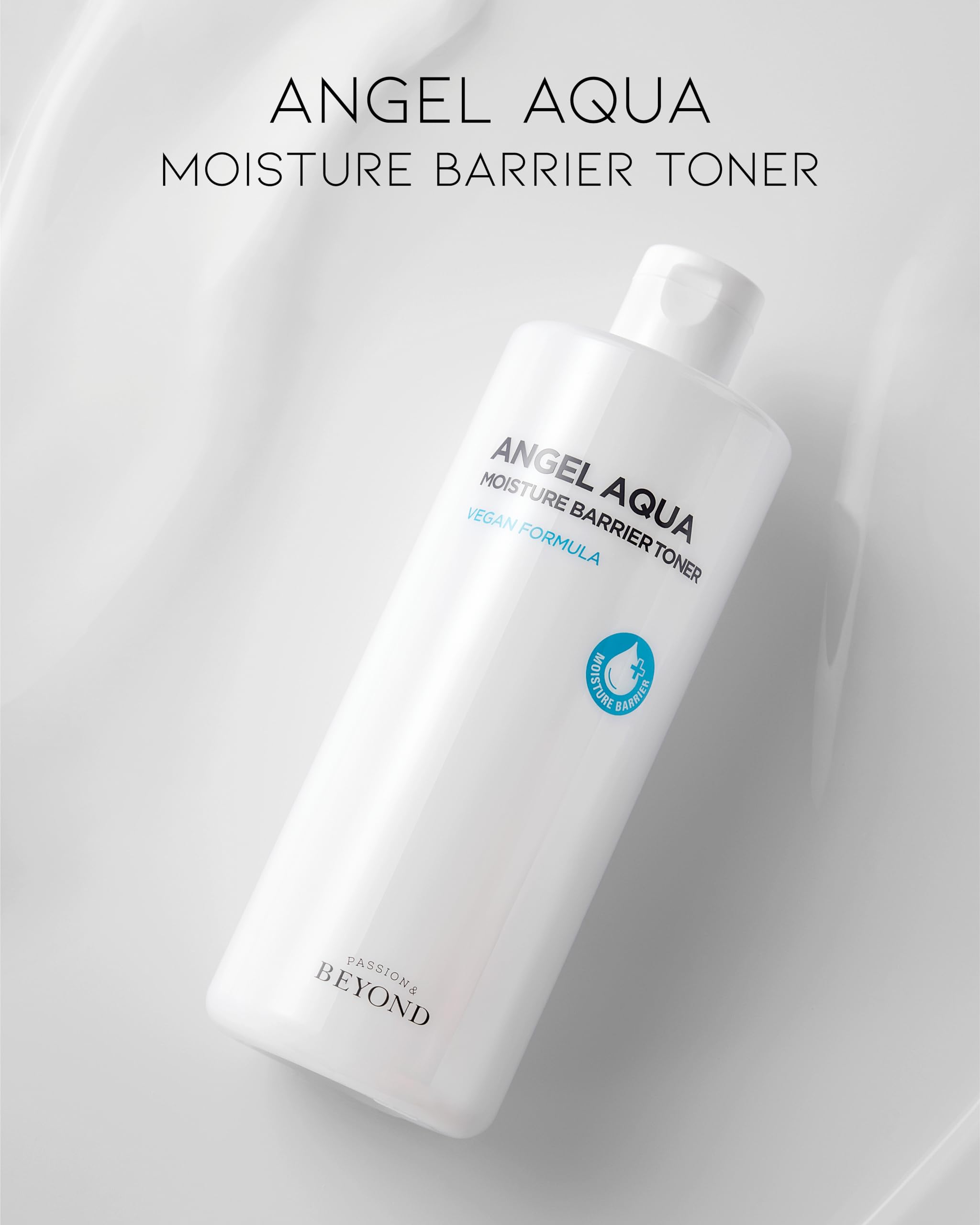 Beyond Angel Aqua Korean Moisture Barrier Toner (16.9fl oz) - Moisture Barrier Strengthening for Sensitive Skin, Vegan Formula. Chervil, Hyaluronic Acid, PHA, Ceramide.