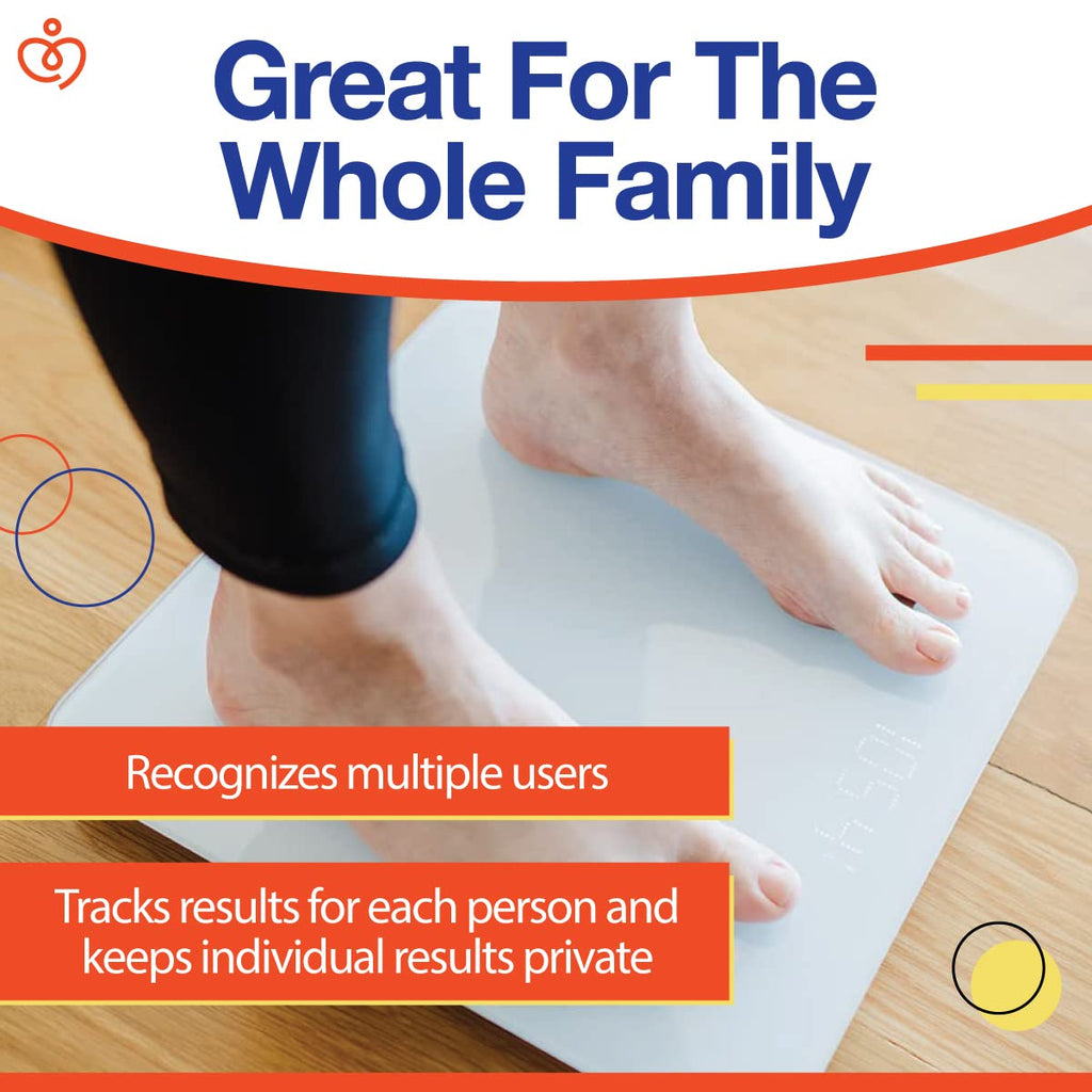 Sensiv Body Analyzer Bluetooth Smart Scale - Tracks and Records 10 Measurements - User-Friendly, app - Sleek, Stylish Design