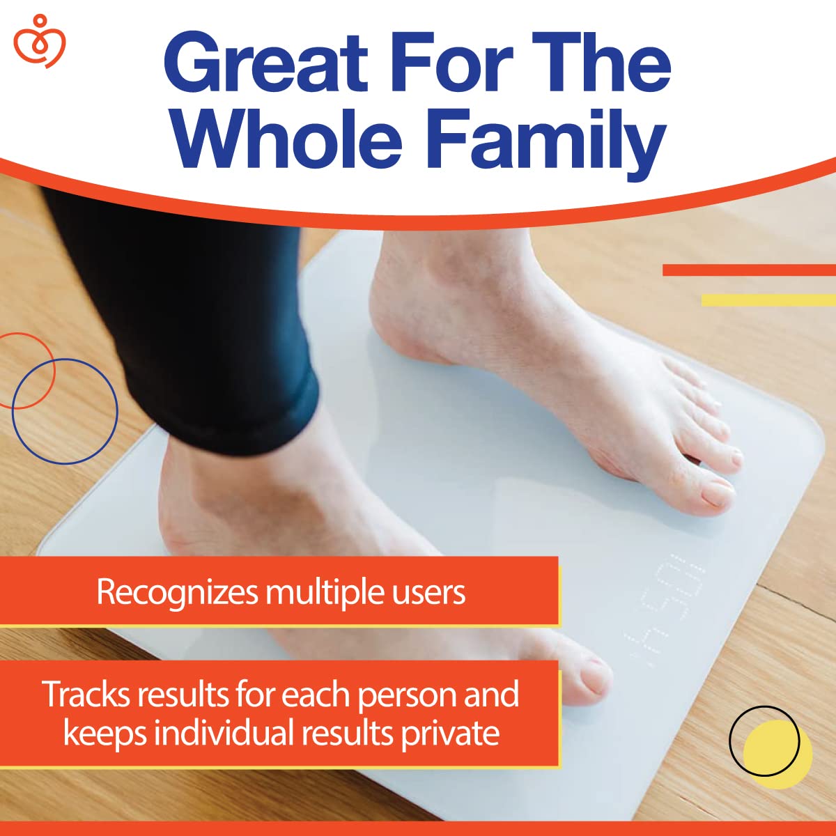 Sensiv Body Analyzer Bluetooth Smart Scale - Tracks and Records 10 Measurements - User-Friendly, app - Sleek, Stylish Design