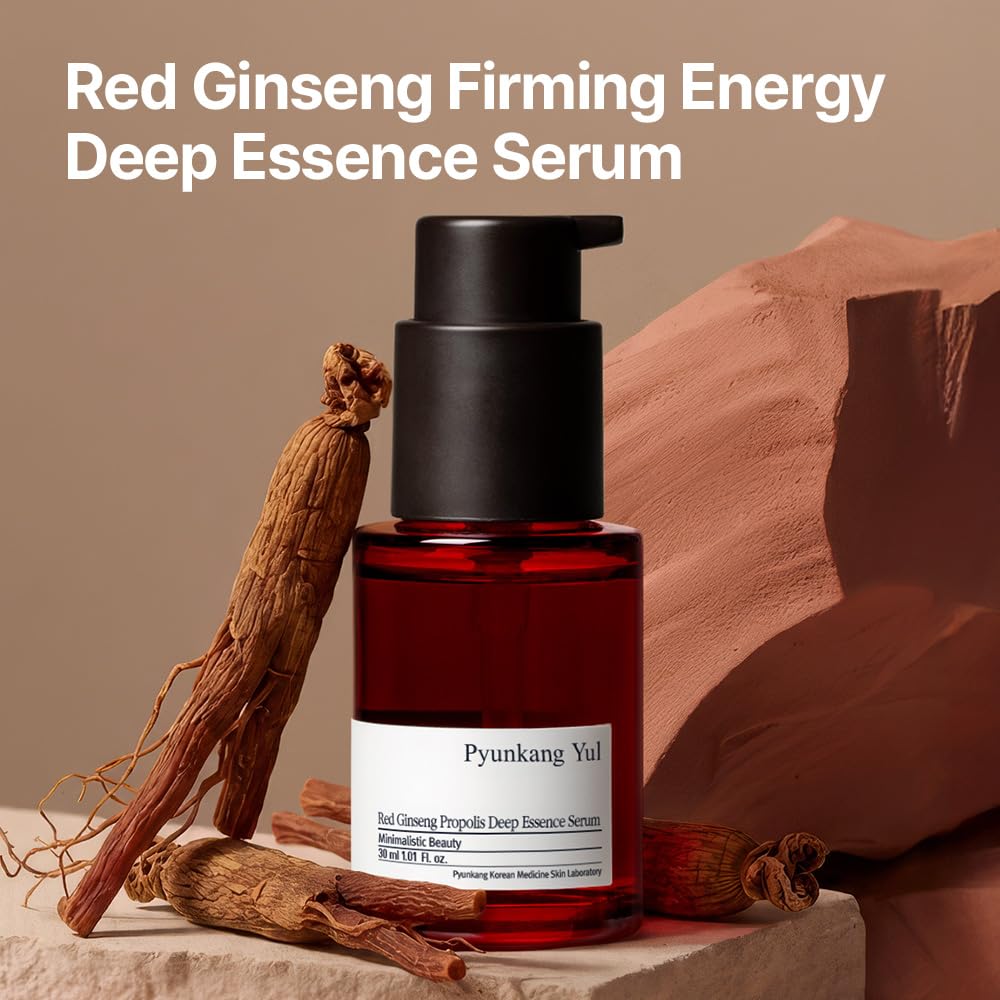 Pyunkang Yul PKY Red Ginseng Propolis Deep Essence Serum for Revitalized & Elastic Skin, with Peptides and Ceramide, Korean Skincare (1.01 Fl. oz)
