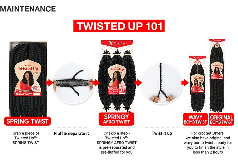 X-pression Braid Outre Crochet Braids X-Pression Twisted Up 3X Springy Afro Twist 24'' (1-pack, 2T4/30)