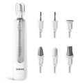 AIRSEE Professional Manicure Pedicure Kit,Cordless 6 in 1 Electric Nail File for feet,5 Speed Rechargeable Pedicure Tools for Thick Nail Toenail Cuticle, Hand Feet Trimmer Buffer for Women Men,White