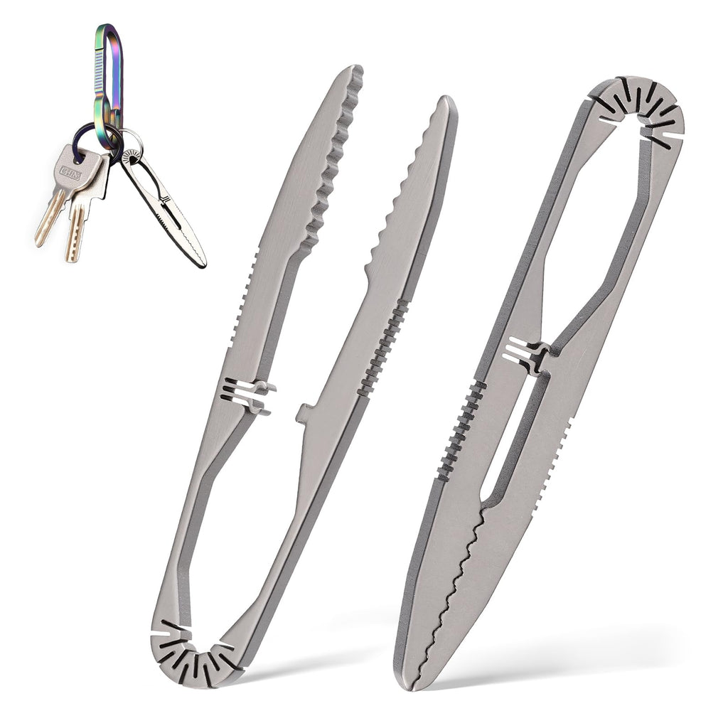 Fortedgear Titanium Precision Tweezers - High-Accuracy, Anti-Slip Design, Multi-Purpose EDC Tool for Outdoor, Camping, Repair, Gardening, and More