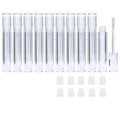 Snowso Lip Gloss Tubes with Wand Empty, 10 Pack 5ml Transparent Lip Gloss Containers, Clear Crystal Lip Gloss Tubes with Rubber Stoppers for DIY Lip Gloss