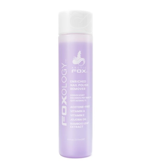 Foxology Nail Polish Remover - Acetone-Free, Vitamin A & E, Jojoba Oil, Vegan, Grape Scent - 6 fl oz