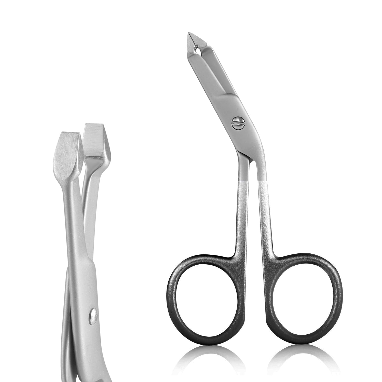 Professional Scissor Tweezers - 3Cr13 Stainless Steel Tweezers with Handles, Larger Grabbing Surface Area, Precision Eyebrow Tweezers for Women and Men Facial Hair (Red)