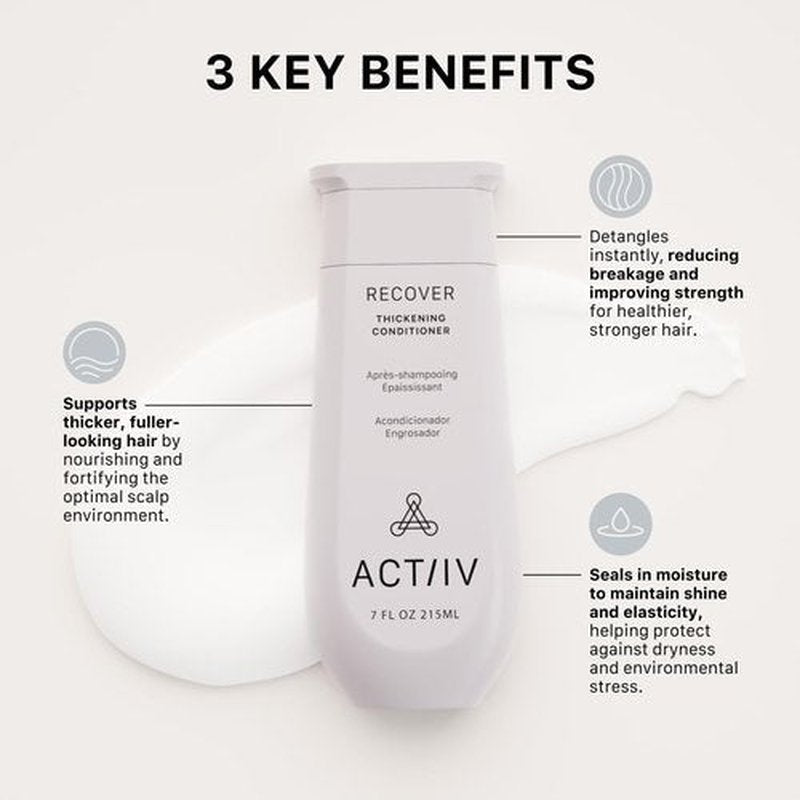 ACTIIV Recover Thickening Conditioner - Strengthens & Hydrates for Thicker, Fuller Hair | Plant-Based, Color-Safe, Unisex