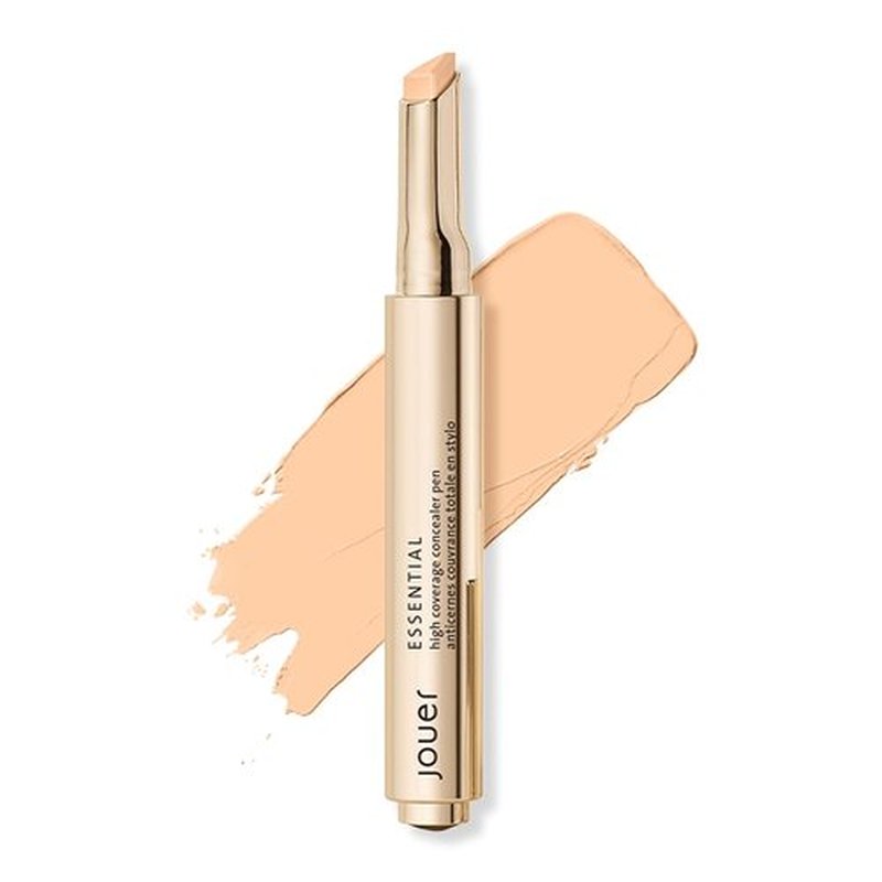 Jouer Essential High Coverage Concealer Pen - Brightening Under Eye Concealer for Dark Circles | Hydrating Formula with Hyaluronic Acid & Vitamin E