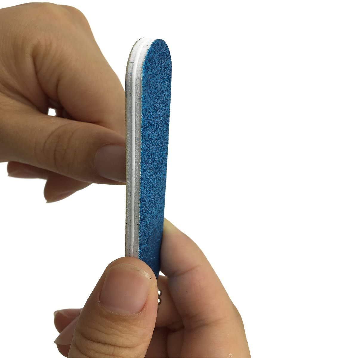VOSAIDI 10 Pcs Professional Nail Files Nail tool Shining Blue and Green Mini Nail Colorful Files With Chain Double Sided Emery Board 180 Grit
