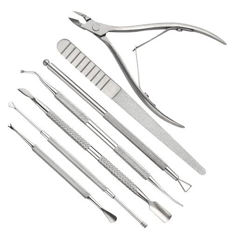 TOVOT 7PCS Cuticle Remover Tools Stainless Steel Cuticle Clipper Cuticle Cutter Cuticle Pusher Tools for Fingernails Toenails