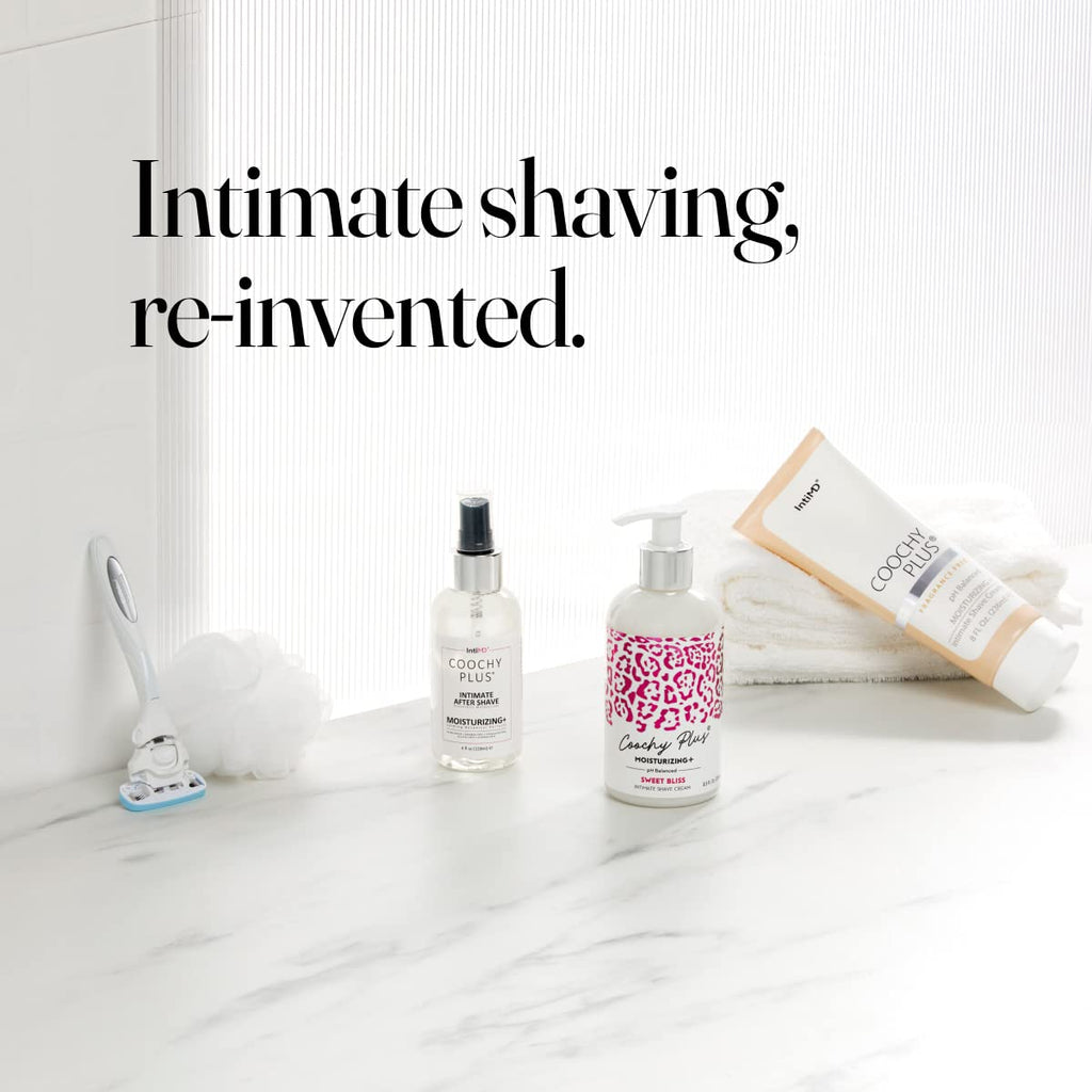 IntiMD Coochy Plus Intimate Shaving Cream Fragrance Free For Pubic, Bikini Line, Armpit and more - Rash-Free, Prevents Razor Burns & Bumps, In-Grown Hair, Itchiness 8oz Tube