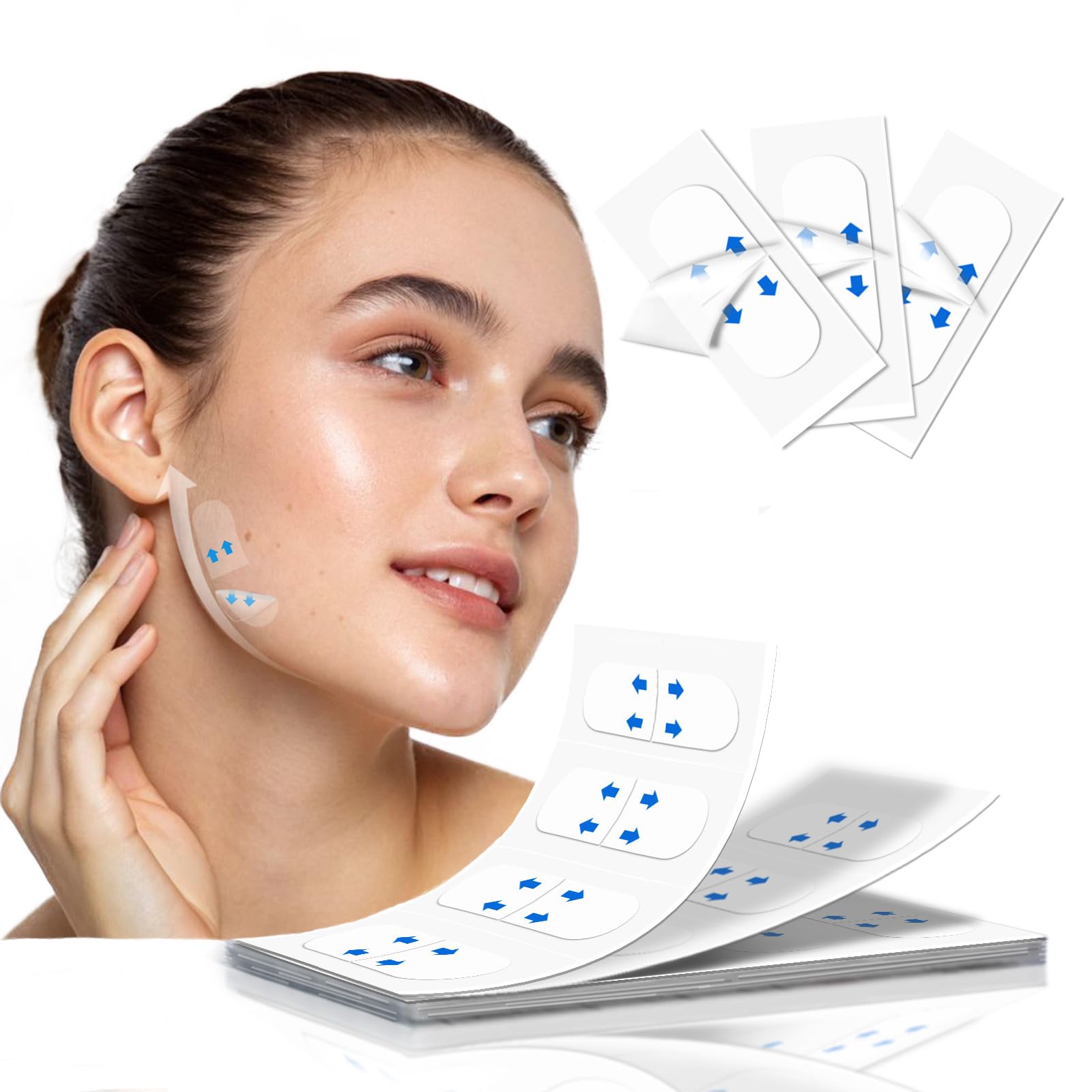 Pyetyetd 200PCS Face Lift Tape - Face lift tape invisible - Face Tape Lifting Invisible Neck Tape ，for Double Chin Saggy Skin Jowls Eyes Wrinkles Women