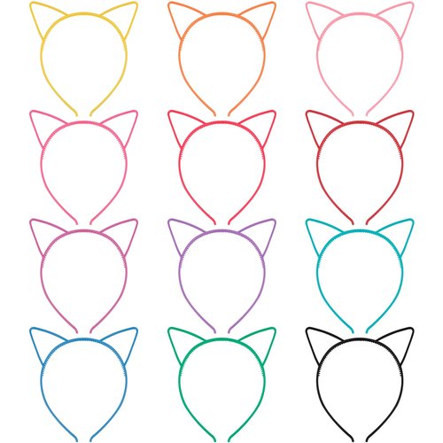 Exacoo 36Pcs Cat Ears Headbands Plastic Taylor Party Decorations Kitty Headbands for Girls Gabby Party Favors Birthday Supplies for Women Halloween Hair Accessories Hair Hoops