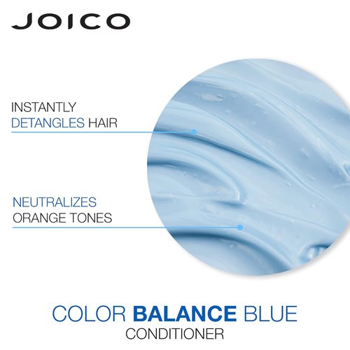Joico Color Balance Blue Shampoo & Conditioner - Eliminate Brassy Tones | Boost Color Vibrancy | UV Protection with Rosehip Oil & Green Tea Extract