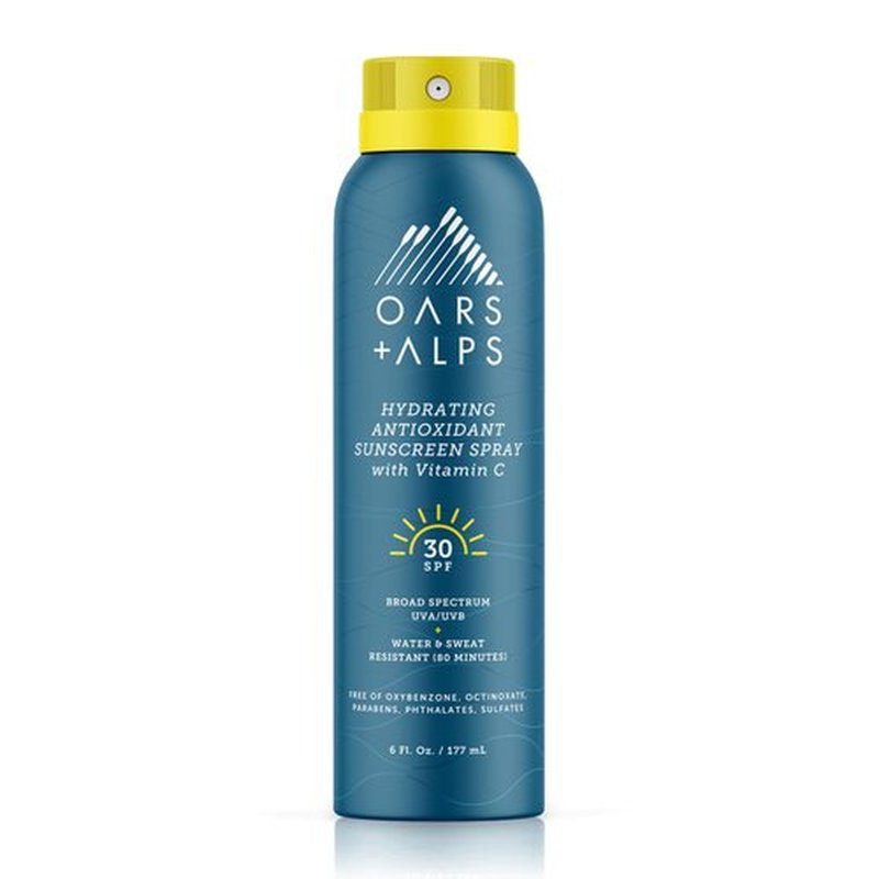 Oars + Alps SPF 30 Face & Body Broad Spectrum Sunscreen Spray | Fast-Absorbing, Lightweight, Non-Greasy, Hawaii Reef Act 104 Compliant, Water-Resistant, Octinoxate + Oxybenzone Free, 6 Oz, 1 Pack