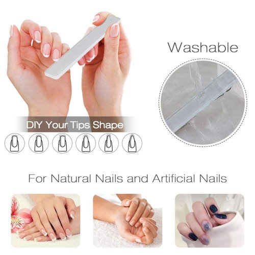 Best Washable Nano Glass Nail File with Case and Chamois Buffer for Nail Wax Cream beUakso Premium Upgrade Nail Buffer and Shine Kit For Natural and Acrylic Nail Files and Buffers with Flower Box