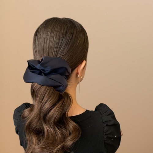 4 Pieces Jumbo Satin Silk Scrunchies for Women 7.2 Inches Large Oversize Scrunchies For Thick Hair Ties Ornaments for the Hair (Brown Mix)