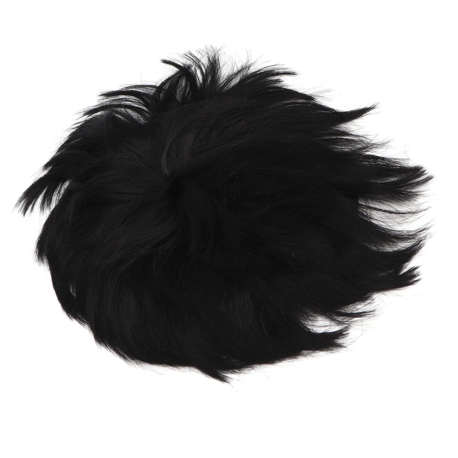 ZASCHMOY Toupee for Men, Real Human Hair Topper Wig with Hairline, Breathable Comfortable Black Short Hairpiece for Daily Use