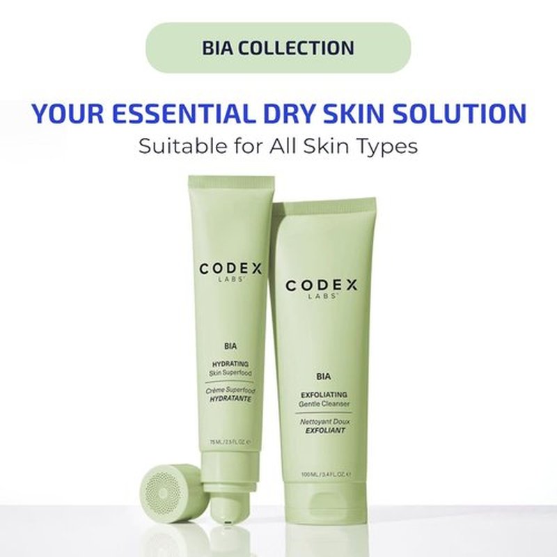 Codex Labs Bia Exfoliating Face Wash 2.0 - Gentle Vegan Cleanser for Dry & Sensitive Skin | 3.4oz