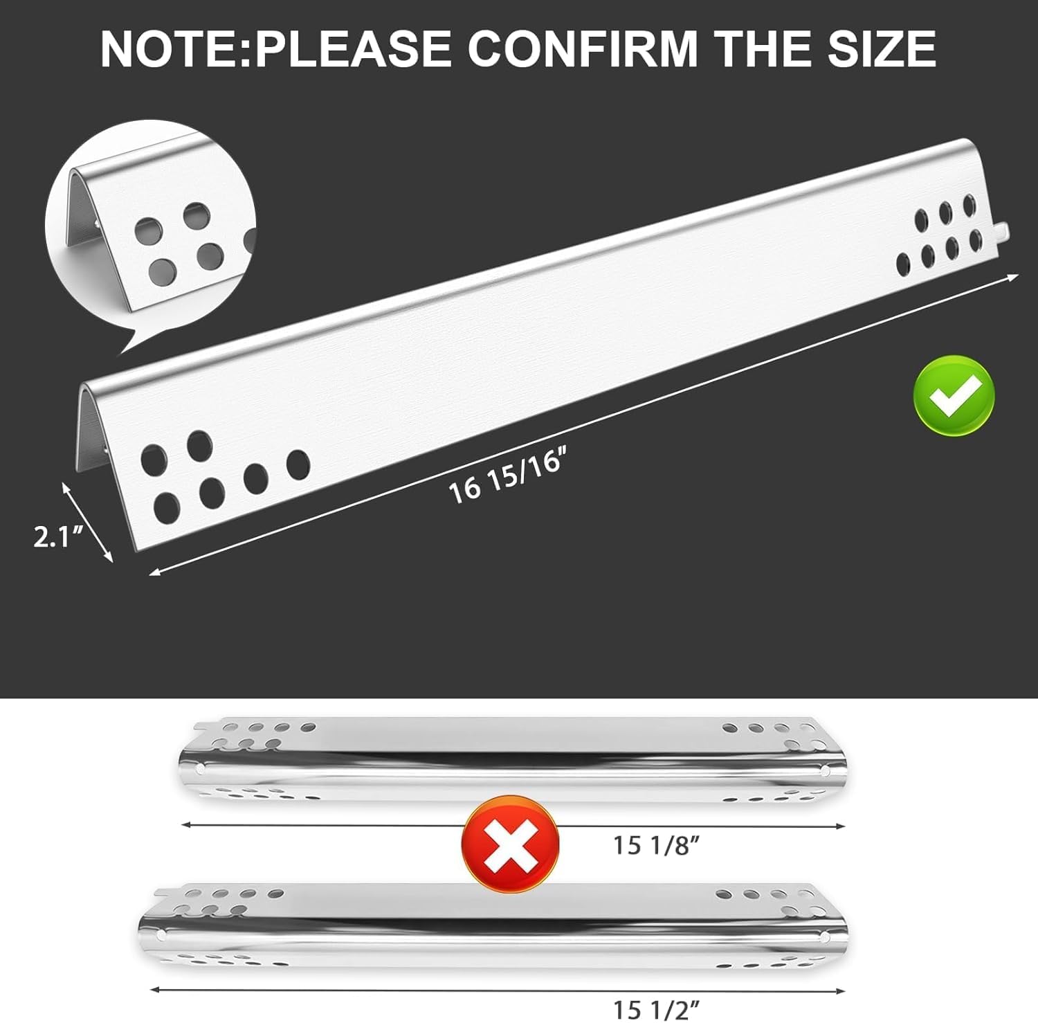 Grill Parts for Char-Broil Performance 4 Burner 463342119 463342118 463332718 463347017 463377017 463376117 463376018P2 463335517 463349917 Grill Burner Heat Plate Cast Iron Grill Grates 18 Inch