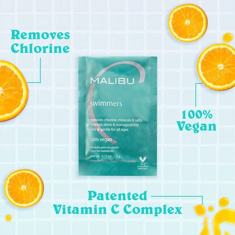 Malibu C Swimmers Wellness Hair Remedy - Protects Against Chlorine Discoloration | Hydrating Vitamin C Complex