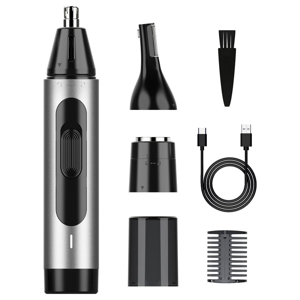 Dapsang Nose Hair Trimmer for Men Rechargeable USB Ear Nose Eyebrow Razor 3 in 1 Electric Facial Hair Trimmer Kit Waterproof Nasal Trimmer Painless Hair Clippers Shaver for Easy Cleansing