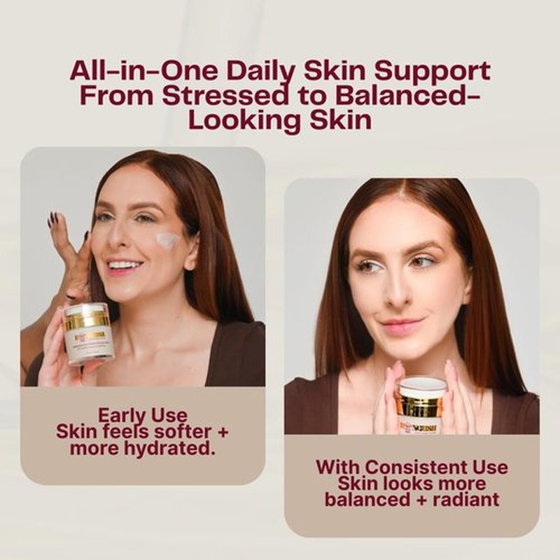 HONGUSH Facial Moisturizer – Hydrating Face Cream with Reishi, Chaga & Cordyceps, Lightweight Non Greasy Moisturizer for Dry, Sensitive & Combination Skin, Skin Barrier Support, 50 ml