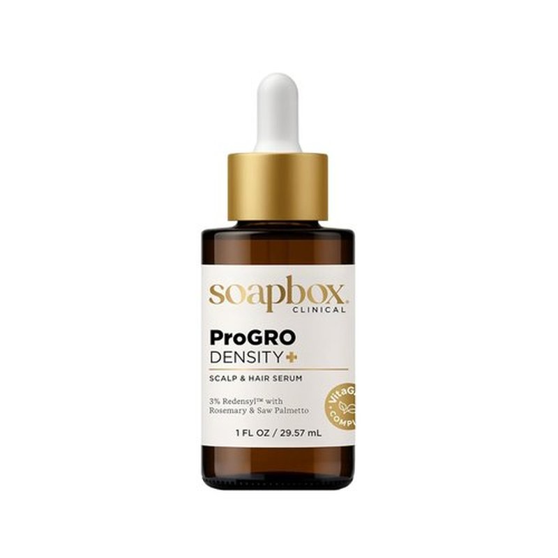 Soapbox ProGRO Density+ Scalp & Hair Growth Serum - Clinically Tested with 3% Redensyl & Rosemary | 1 oz Supply