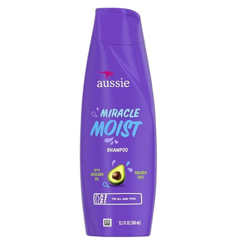 Aussie Miracle Moist Shampoo - Deep Hydration for Dry Hair | 12.1 Ounce