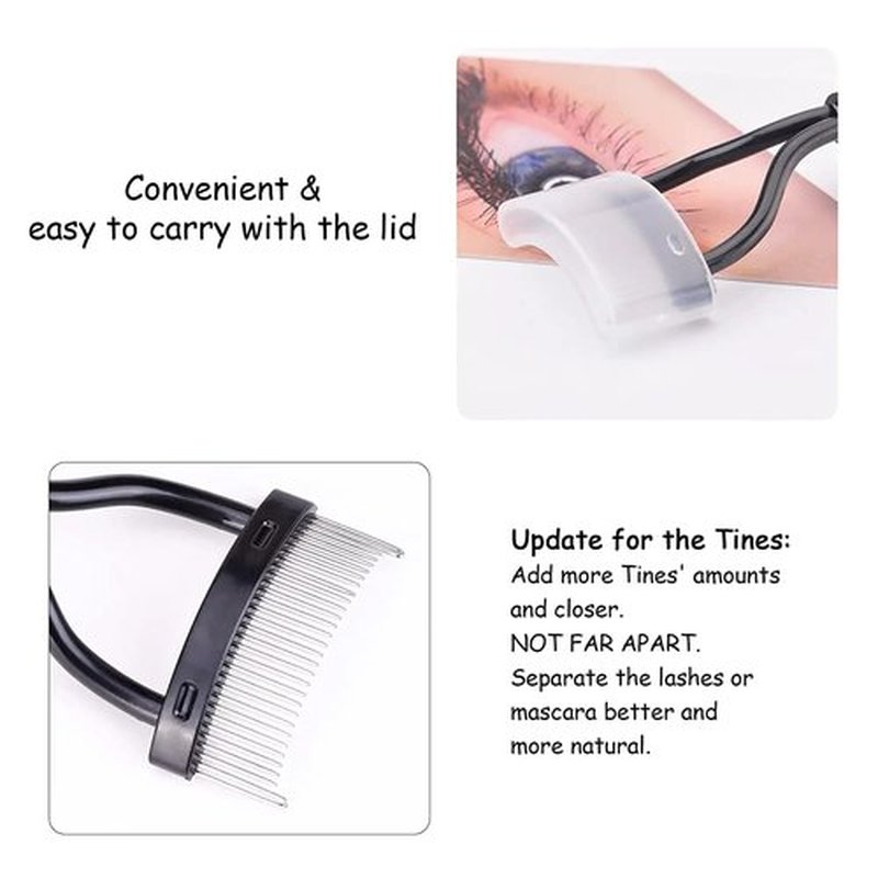 MSQ Eyelash Comb - Precision Eyelash Separator & Definer Tool with Cover | Black (1 PCS)