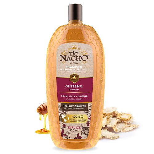 Tio Nacho Ginseng Shampoo with Royal Jelly, Herbal Hair Growth Shampoo for Stronger, Healthier Hair, Ginseng and Natural Extracts for Nourished and Revitalized Hair, 32 fl oz