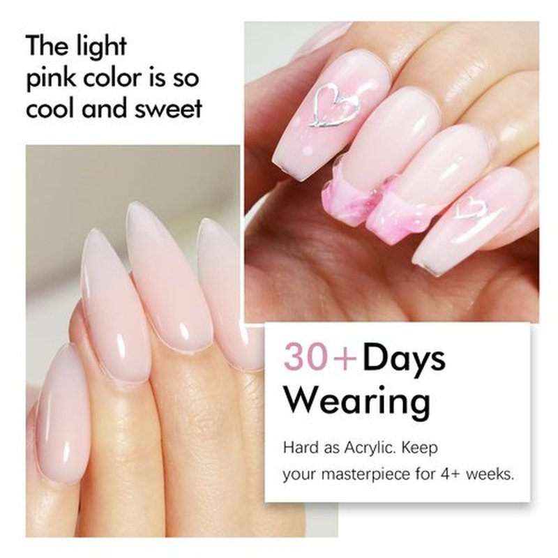 FZANEST 38g Hema-Free Hard Builder Gel, Low Heat Natural Pale Pink Color Sculpting Gel for Nail Strengthening Extension Overlays Soak Off Uv Led Lamp Cure