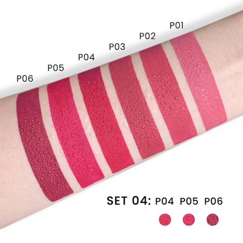 Evpct Matte Lipstick Set - 3 Pcs Silky Velvet in Plum Purple, Rose Red & Mauve | Long-Lasting, Smudge-Proof